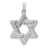 14k-white-gold-polished-and-textured-solid-star-of-david-pendant-SolomonJeweler-Wichita-KS-CustomJewelry