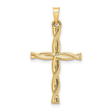 14k-polished-hollow-twisted-cross-pendant-SolomonJeweler-Wichita-KS-CustomJewelry