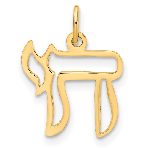 14k-polished-solid-chai-symbol-outline-pendant-SolomonJeweler-Wichita-KS-CustomJewelry