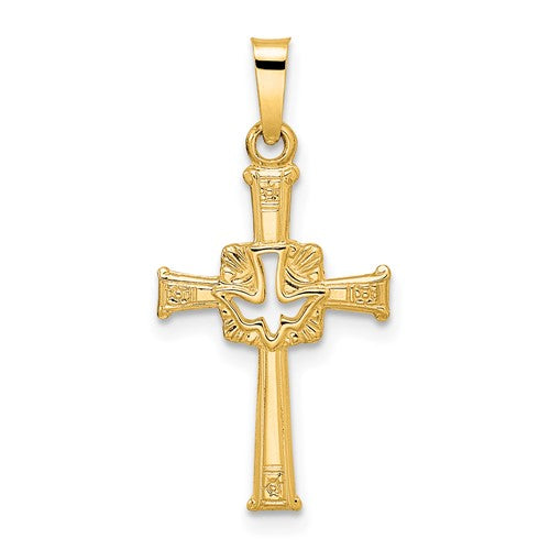 14k-polished-cut-out-solid-dove-cross-pendant-SolomonJeweler-Wichita-KS-CustomJewelry