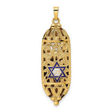14k-polished-mezuzah-enameled-star-pendant-SolomonJeweler-Wichita-KS-CustomJewelry