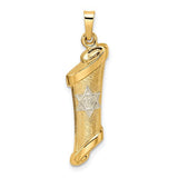 14k-two-tone-polished-textured-hollow-torah-scroll-pendant-SolomonJeweler-Wichita-KS-CustomJewelry