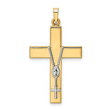 14k-two-tone-polished-hollow-rosary-cross-pendant-SolomonJeweler-Wichita-KS-CustomJewelry