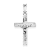 14k-white-gold-polished-solid-inri-striped-crucifix-pendant-SolomonJeweler-Wichita-KS-CustomJewelry
