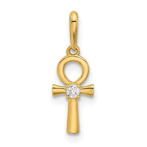 14k-polished-cz-ankh-cross-pendant-SolomonJeweler-Wichita-KS-CustomJewelry