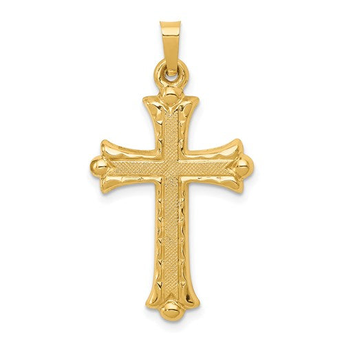 14k-hollow-fleur-de-lis-cross-pendant-SolomonJeweler-Wichita-KS-CustomJewelry