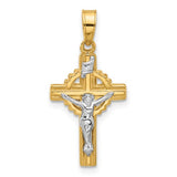 14k-two-tone-hollow-inri-crucifix-pendent-SolomonJeweler-Wichita-KS-CustomJewelry