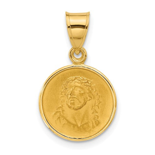 14k-polished-and-satin-solid-face-of-jesus-medal-SolomonJeweler-Wichita-KS-CustomJewelry