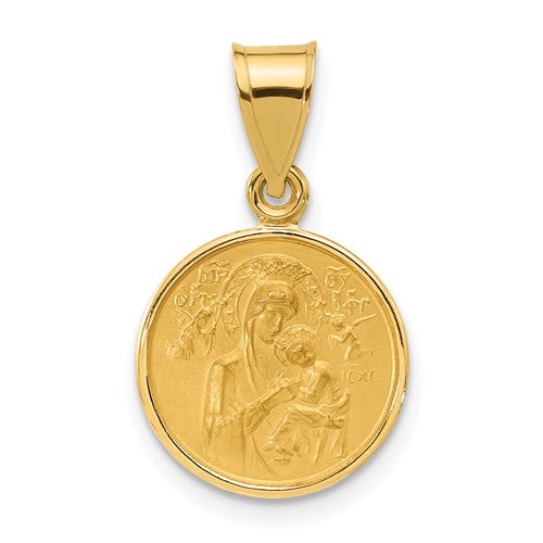 14k-polished-and-satin-solid-our-lady-of-perpetual-help-medal-SolomonJeweler-Wichita-KS-CustomJewelry