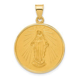 14k-polished-and-satin-solid-miraculous-mary-plain-back-medal-SolomonJeweler-Wichita-KS-CustomJewelry