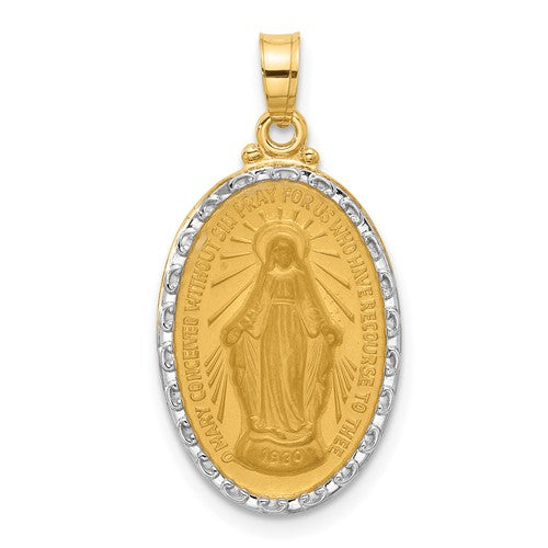 14k-with-rhodium-satin-and-polished-miraculous-medal-solid-oval-pendant-SolomonJeweler-Wichita-KS-CustomJewelry