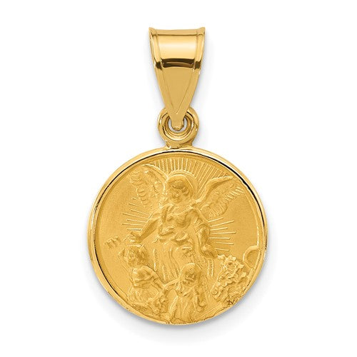 14k-polished-and-satin-solid-our-guardian-angel-medal-SolomonJeweler-Wichita-KS-CustomJewelry