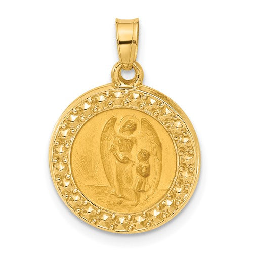 14k-hollow-our-guardian-angel-medal-SolomonJeweler-Wichita-KS-CustomJewelry