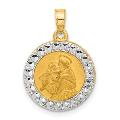 14k-with-white-rhodium-hollow-st-anthony-medal-SolomonJeweler-Wichita-KS-CustomJewelry