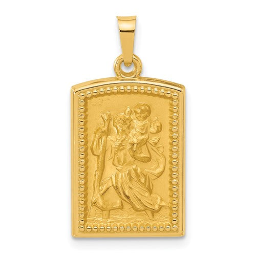 14k-rectangular-hollow-st-christopher-medal-SolomonJeweler-Wichita-KS-CustomJewelry
