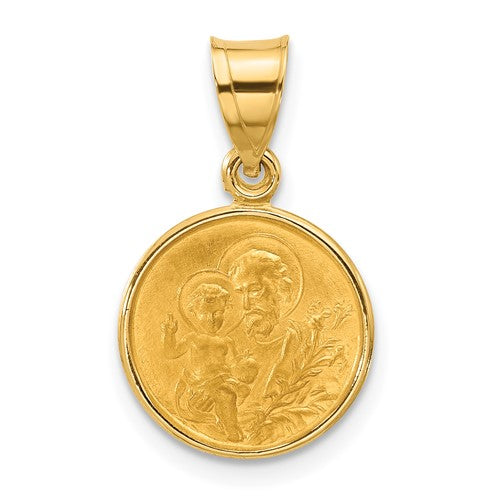 14k-polished-and-satin-solid-st-joseph-medal-SolomonJeweler-Wichita-KS-CustomJewelry