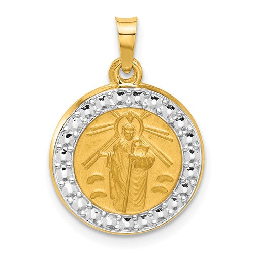 14k-with-white-rhodium-hollow-st-jude-thaddeus-medal-SolomonJeweler-Wichita-KS-CustomJewelry