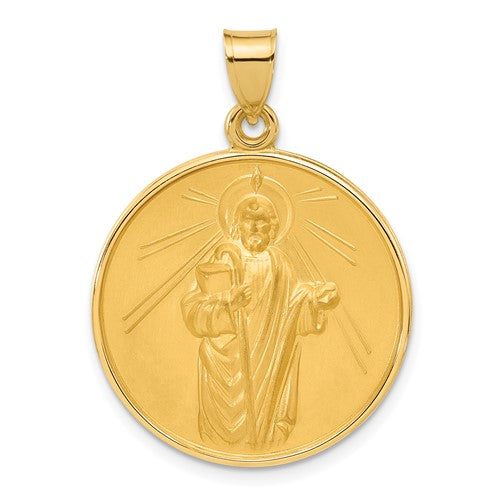 14k-polished-and-satin-solid-st-jude-thaddeus-medal-SolomonJeweler-Wichita-KS-CustomJewelry