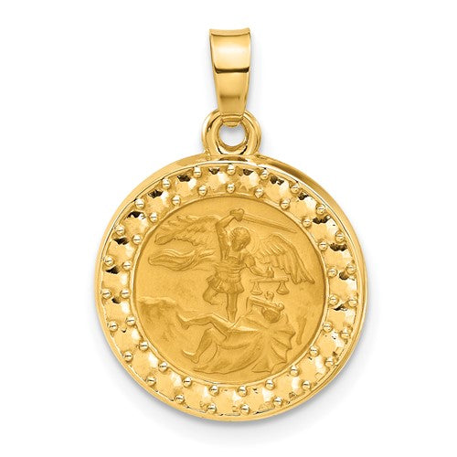 14k-hollow-st-michael-medal-SolomonJeweler-Wichita-KS-CustomJewelry