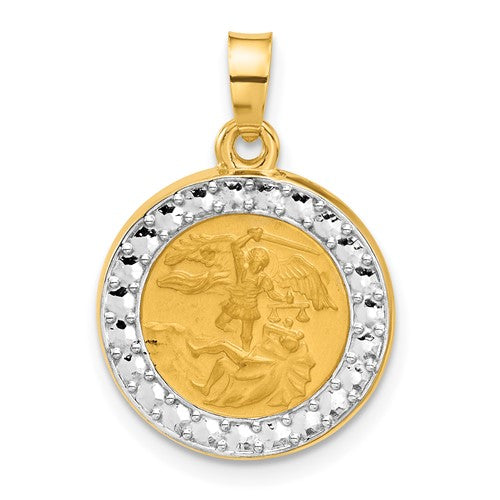 14k-with-white-rhodium-hollow-st-michael-medal-SolomonJeweler-Wichita-KS-CustomJewelry
