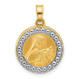 14k-with-rhodium-hollow-st-theresa-pendant-SolomonJeweler-Wichita-KS-CustomJewelry