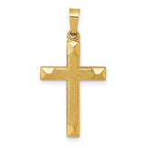 14k-polished-and-textured-cross-pendant-SolomonJeweler-Wichita-KS-CustomJewelry