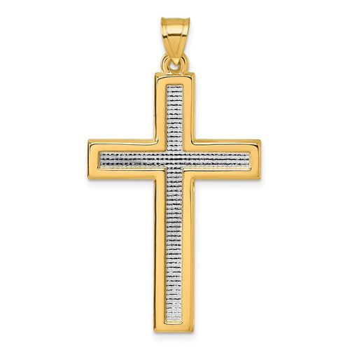 14k-with-white-rhodium-polished-religious-cross-pendant-SolomonJeweler-Wichita-KS-CustomJewelry