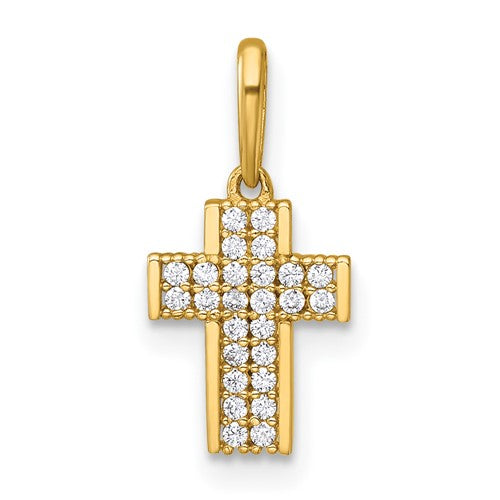 14k-polished-cz-latin-cross-pendant-SolomonJeweler-Wichita-KS-CustomJewelry