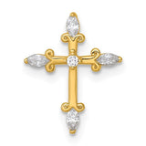 14k-polished-fancy-cz-cross-chain-slide-SolomonJeweler-Wichita-KS-CustomJewelry
