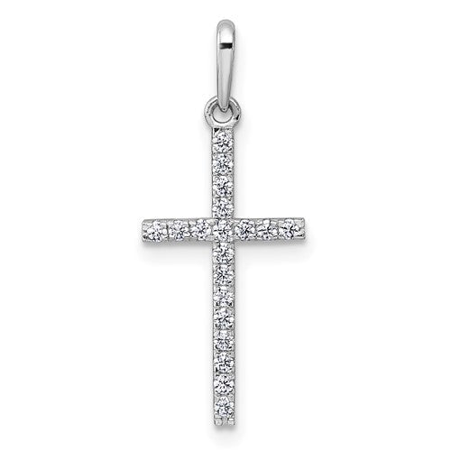 14k-white-gold-polished-cz-cross-pendant-SolomonJeweler-Wichita-KS-CustomJewelry
