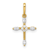 14k-polished-and-beaded-fancy-cz-cross-pendant-SolomonJeweler-Wichita-KS-CustomJewelry