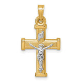 14k-w-white-rhodium-polished-inri-crucifix-cross-pendant-SolomonJeweler-Wichita-KS-CustomJewelry