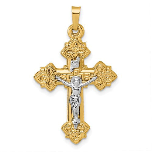 14k-with-white-rhodium-polished-inri-crucifix-cross-pendant-SolomonJeweler-Wichita-KS-CustomJewelry