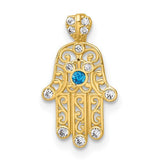 14k-polished-white-and-blue-cz-hamsa-chain-slide-pendant-SolomonJeweler-Wichita-KS-CustomJewelry