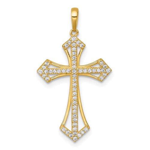 14k-polished-fancy-cz-cross-pendant-SolomonJeweler-Wichita-KS-CustomJewelry