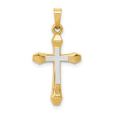 14ky-w-rhodium-hollow-cross-pendant-SolomonJeweler-Wichita-KS-CustomJewelry