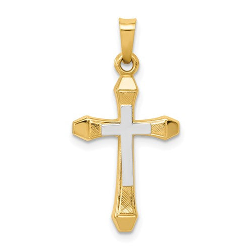 14ky-w-rhodium-hollow-cross-pendant-SolomonJeweler-Wichita-KS-CustomJewelry