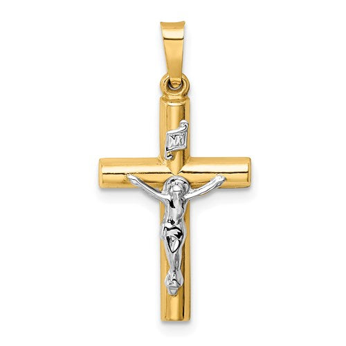 14k-two-tone-inri-crucifix-pendant-SolomonJeweler-Wichita-KS-CustomJewelry