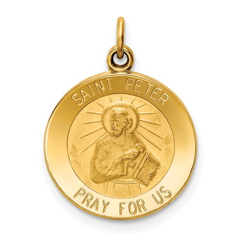14k-saint-peter-medal-charm-SolomonJeweler-Wichita-KS-CustomJewelry