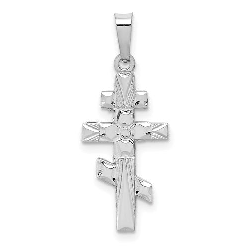 14k-white-gold-eastern-orthodox-cross-charm-SolomonJeweler-Wichita-KS-CustomJewelry