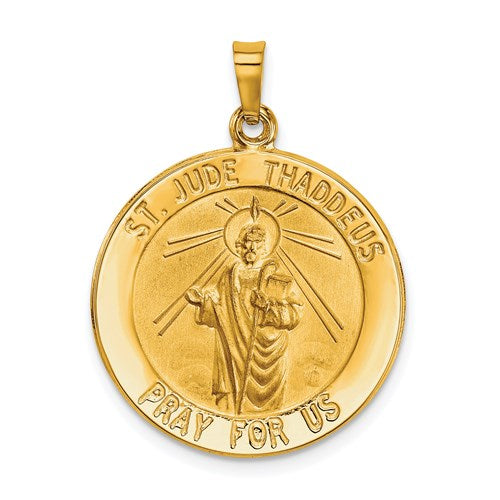 14k-saint-jude-medal-hollow-pendant-SolomonJeweler-Wichita-KS-CustomJewelry