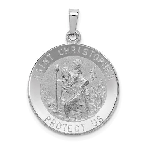 14k-white-gold-saint-christopher-medal-pendant-SolomonJeweler-Wichita-KS-CustomJewelry