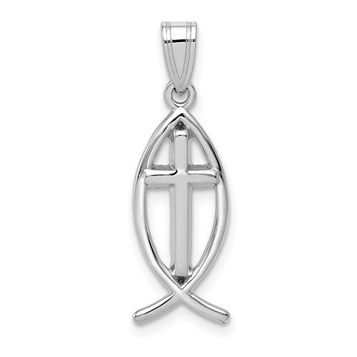 14k-white-gold-cross-ichthus-fish-pendant-SolomonJeweler-Wichita-KS-CustomJewelry