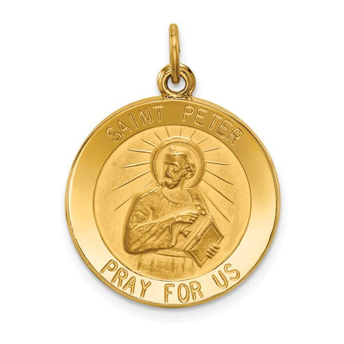 14k-saint-peter-medal-pendant-SolomonJeweler-Wichita-KS-CustomJewelry