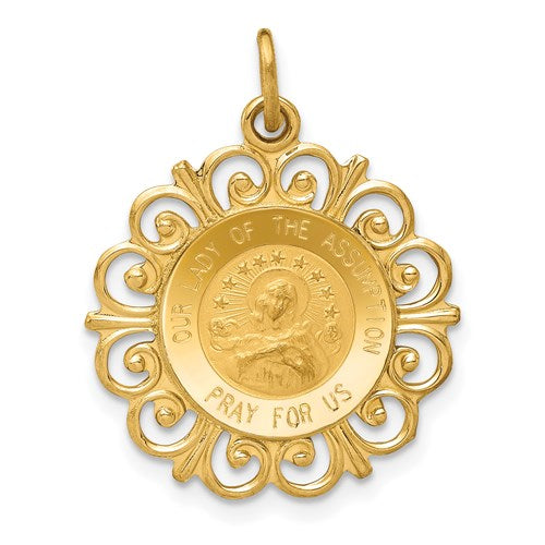 14k-our-lady-of-the-assumption-medal-pendant-SolomonJeweler-Wichita-KS-CustomJewelry