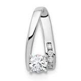 14k white gold AAA diamond semi-mount peg slide pendant with sparkling diamonds and intricate design, perfect for elegant jewelry.