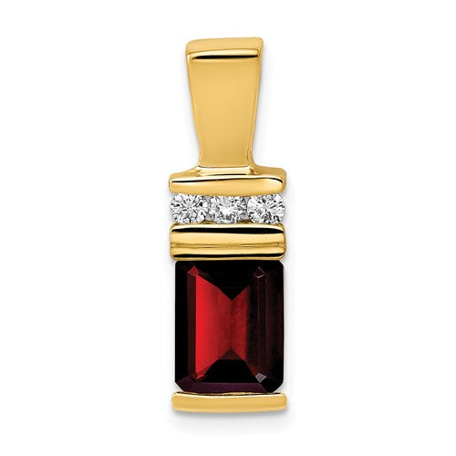 14k-8x6mm-emerald-cut-garnet-aa-diamond-slide-SolomonJeweler-Wichita-KS-CustomJewelry