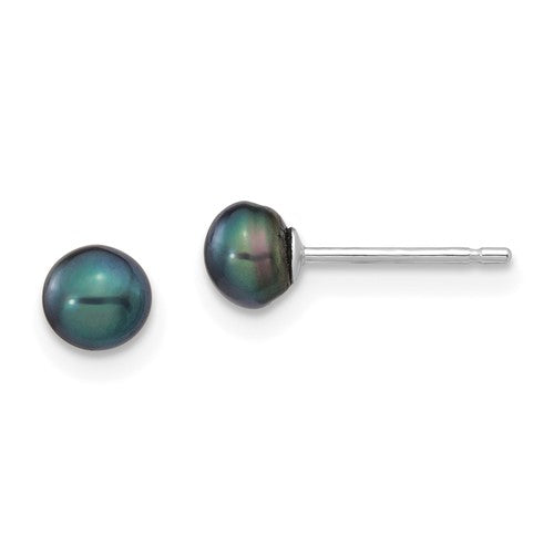 14k-white-gold-4-5mm-black-button-fw-cultured-pearl-stud-post-earrings-SolomonJeweler-Wichita-KS-CustomJewelry