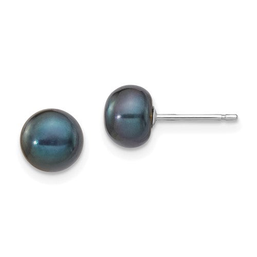 14k-white-gold-6-7mm-black-button-fw-cultured-pearl-stud-post-earrings-SolomonJeweler-Wichita-KS-CustomJewelry
