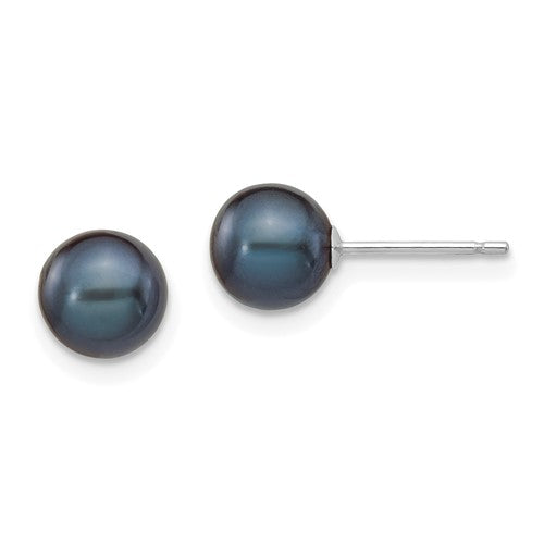 14k-white-gold-6-7mm-black-round-fw-cultured-pearl-stud-post-earrings-SolomonJeweler-Wichita-KS-CustomJewelry